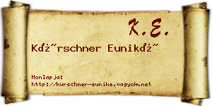 Kürschner Euniké névjegykártya
